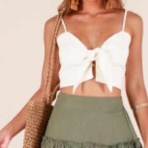 Self tie crop top (Cream)